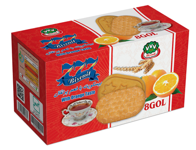 بیسکوییت پرتقالی 777 طرح 8گل