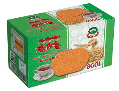 بیسکوییت کنجدی 777 طرح 8گل