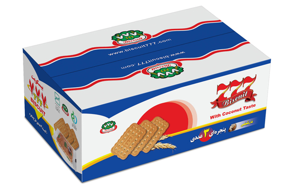 بیسکوییت نارگیلی 777 طرح 3عددی